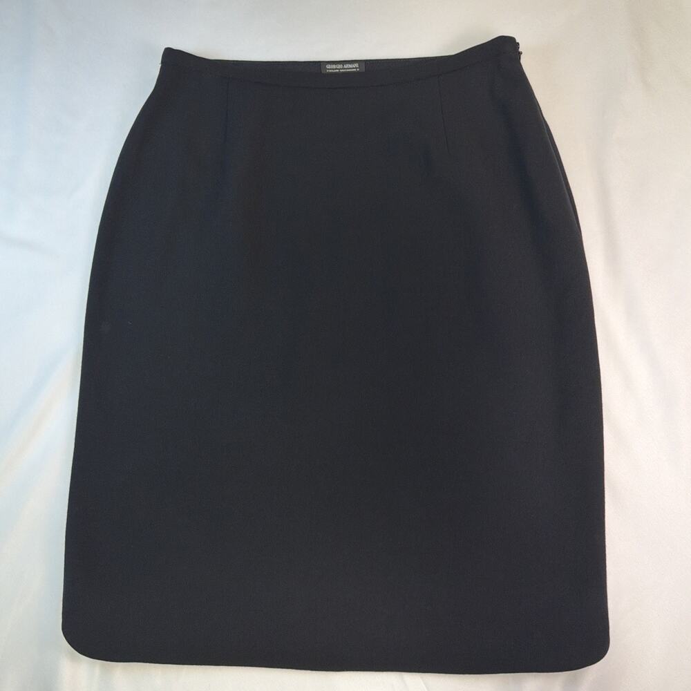 Giorgio Armani Black 100% Wool Pencil Skirt-Size 6 US/42 Italy - Quiet Luxury